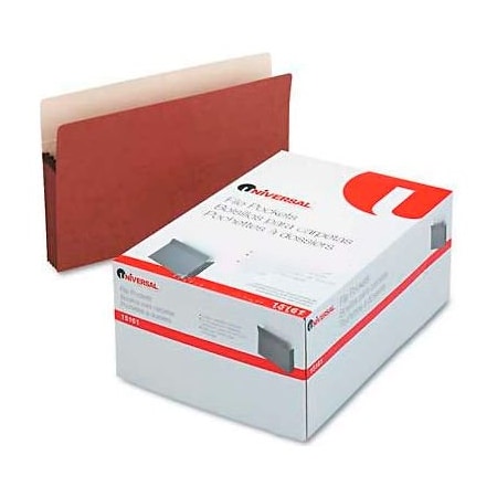 Universal 3-1/2" Expansion File Pockets, Straight Tab, Legal, Redrope/Manila, 25/Box UNV15161***